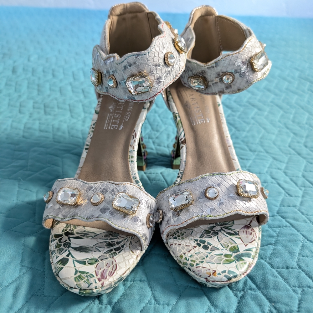 L'Artiste Platform Heels With Gem Accents